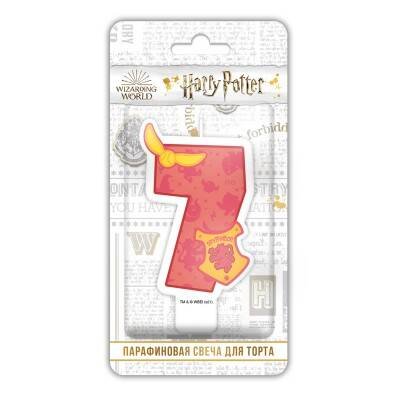 Harry Potter. Парафиновая свеча в торт (цифра 7 с рисунком), в блистере (чиби)