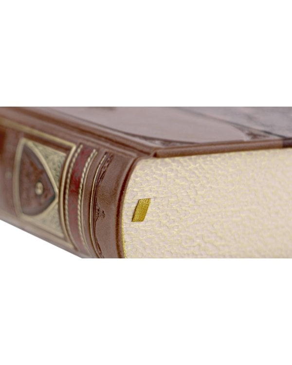 "История государства Российского" Николая Карамзина. Книга в коллекционном переплете из двух видов кожи с рисунком мраморной бумаги и с изящным тиснением в стиле 19 века