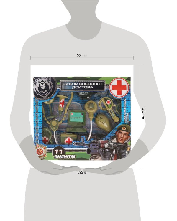Набор доктора ВОЕННЫЙ, кор., 34*29*4,5см ИГРАЕМ ВМЕСТЕ в кор.2*30шт