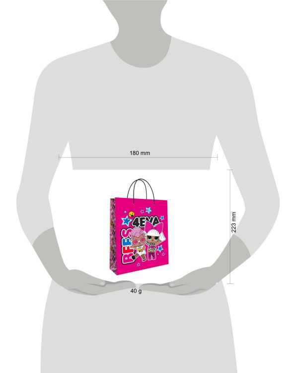 LOL. Пакет подарочный малый-2, 180*223*100 мм