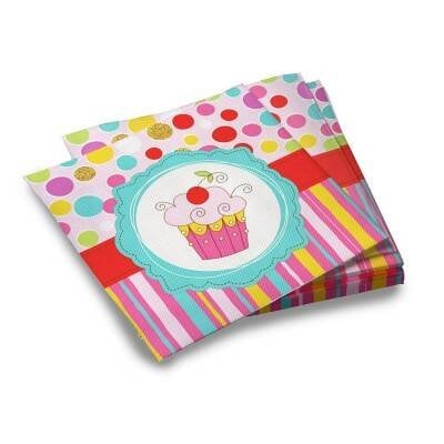 Салфетки бумажные трехслойные Тортик 33*33 см, 20 шт