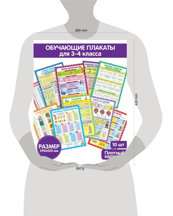 Обучающие плакаты. Учусь на отлично. Набор 10 штук