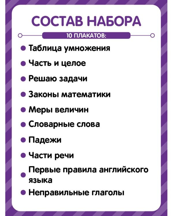 Обучающие плакаты. Учусь на отлично. Набор 10 штук