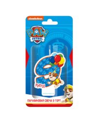 Щенячий патруль. Парафиновая свеча в торт (цифра 9 с героем), в блистере