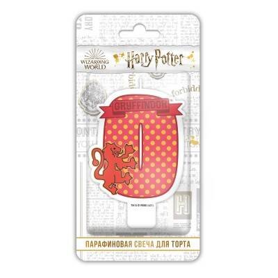 Harry Potter. Парафиновая свеча в торт (цифра 0 с рисунком), в блистере (чиби)