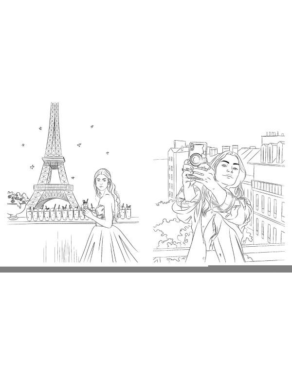 Однажды в Париже. Романтичная раскраска