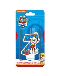 Щенячий патруль. Парафиновая свеча в торт (цифра 7 с героем), в блистере