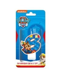 Щенячий патруль. Парафиновая свеча в торт (цифра 8 с героем), в блистере