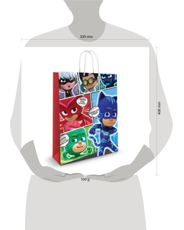 Пакет подарочный большой Герои в масках-4, 335*406*155 мм