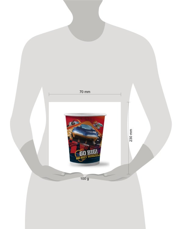 Hot Wheels. Набор бумажных стаканов-1, 6 шт*250 мл