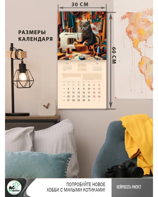 КотоХобби. 12 месяцев творчества и милоты. Нейросеть рисует