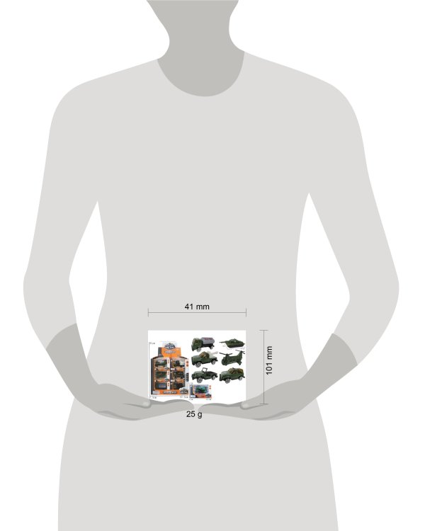 Машинка металлическая "Военная"(10,2х5,2х4,2 см) (микс,24 шт. в шоубоксе) ( Арт. 2176214)