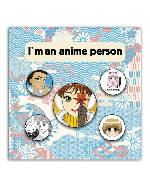 Набор значков. I'm an anime person (5 шт.)