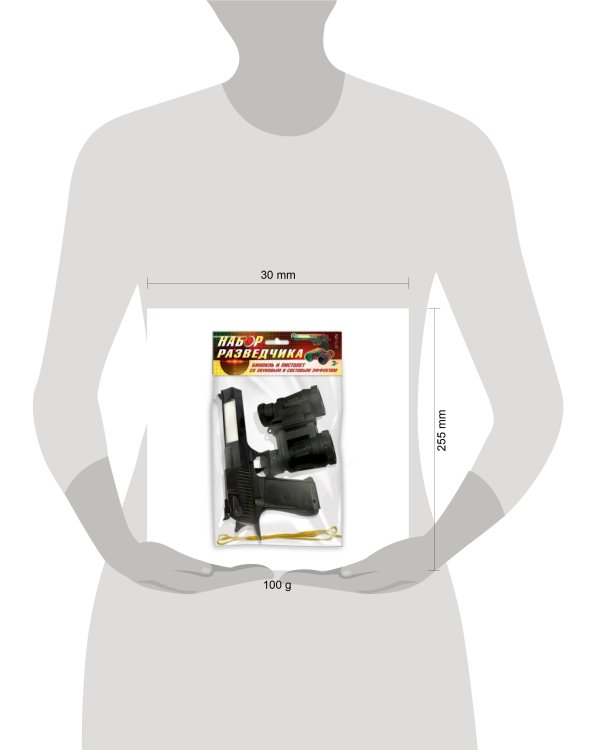 Игровой набор: набор разведчика: бинокль и пистолет со звуковым и световым эффектом