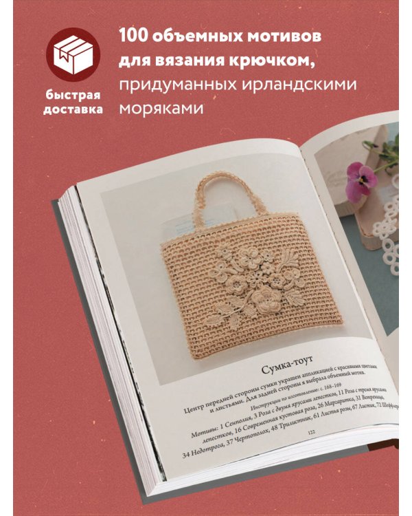 Ирландское кружево. 100 рельефных мотивов для вязания крючком. Уникальная коллекция с японским шиком