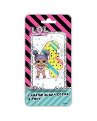 LOL. Парафиновая свеча в торт (цифра 4 с героем), в блистере