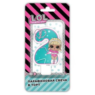 LOL. Парафиновая свеча в торт (цифра 2 с героем), в блистере