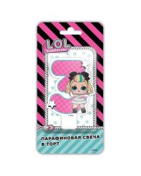 LOL. Парафиновая свеча в торт (цифра 3 с героем), в блистере