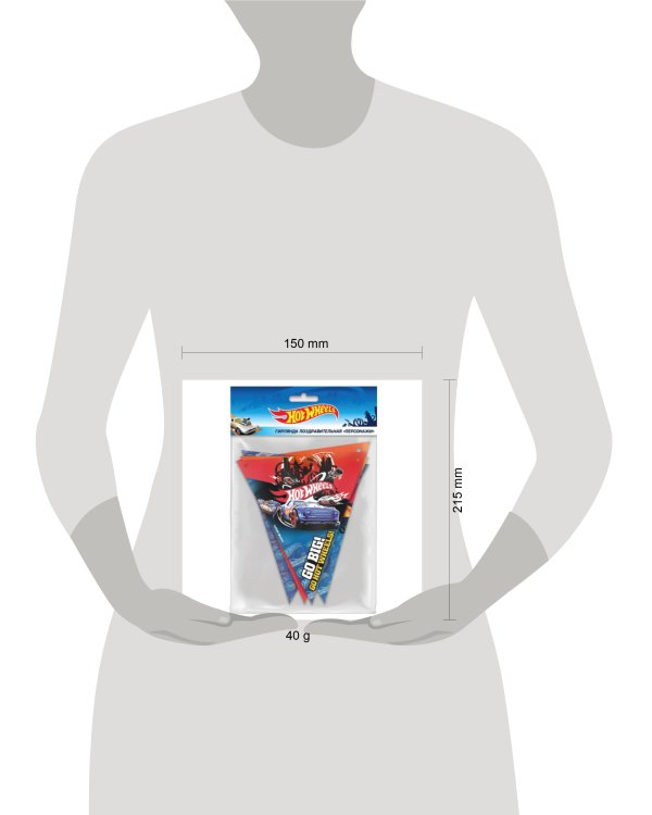 Hot Wheels. Гирлянда поздравительная "Персонажи" (флажки)