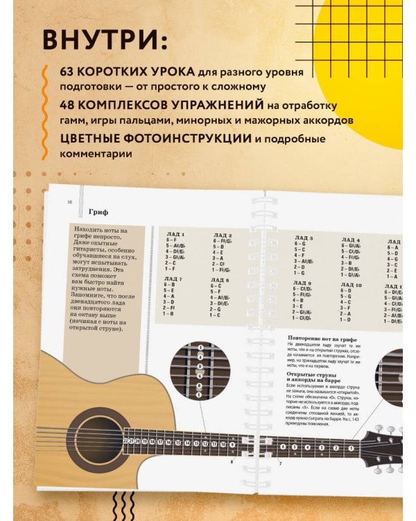 Легкие аккорды. Научись играть на гитаре за 10 минут в день. Самоучитель