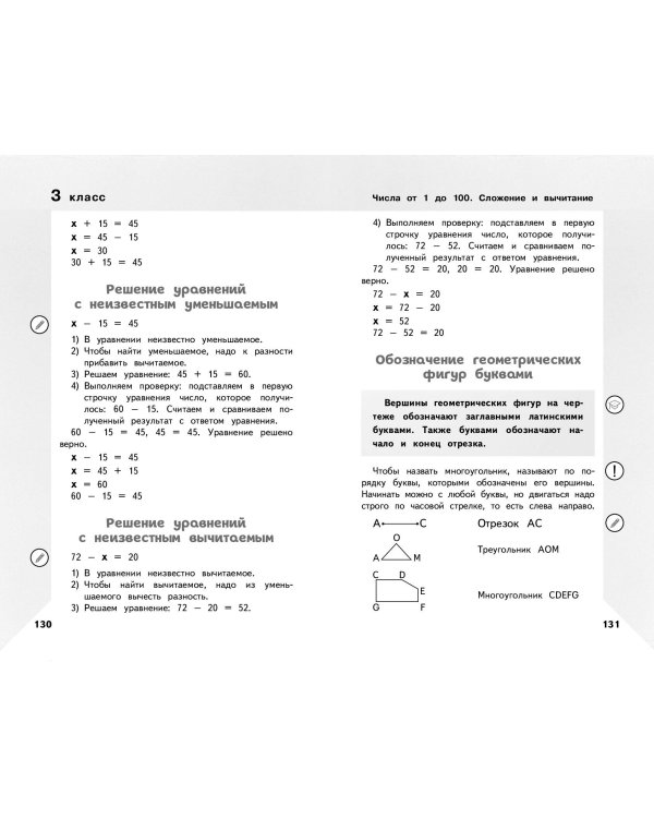 Справочник по математике для учеников 1-4 классов
