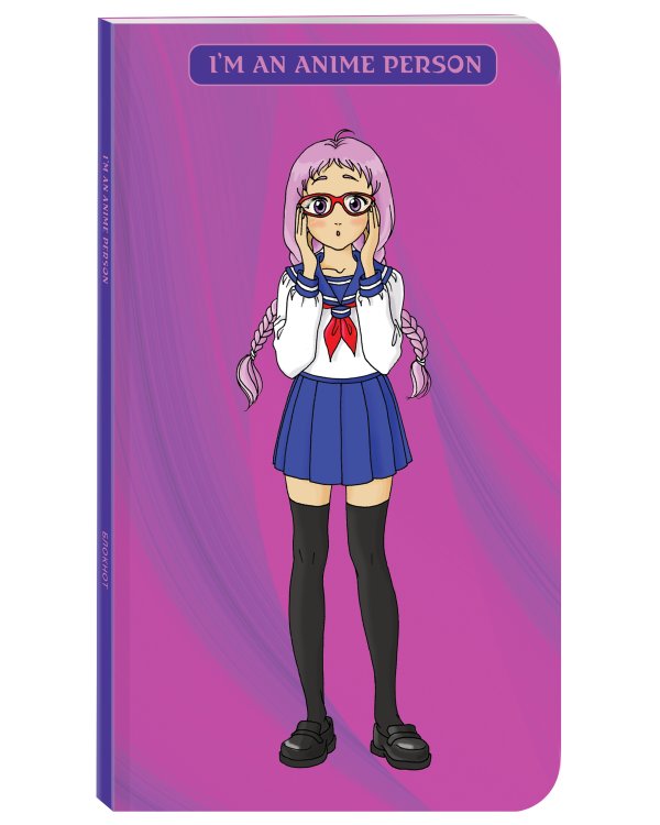 Блокнот. I'm an anime person (формат А4, мягкая обложка, круглые углы, блок в точку)