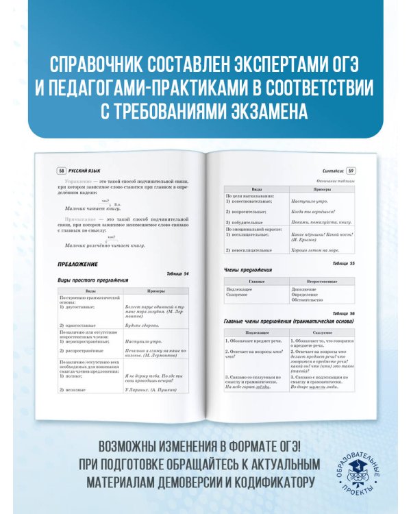 ОГЭ. Русский язык и математика. Полный курс в таблицах и схемах для подготовки к ОГЭ