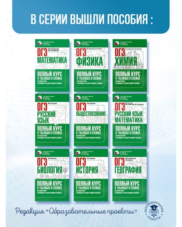 ОГЭ. Русский язык и математика. Полный курс в таблицах и схемах для подготовки к ОГЭ