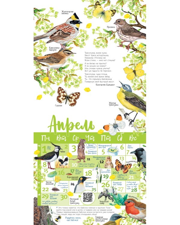 Календарь живой природы с голосами животных 2024 год