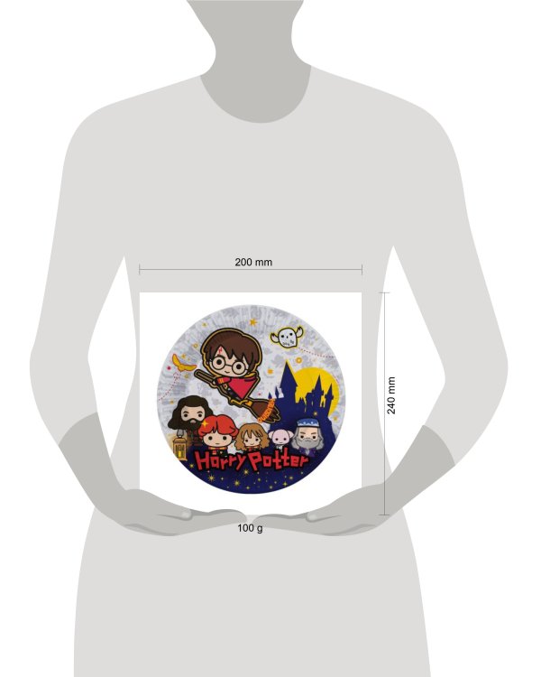Harry Potter. Набор бумажных тарелок, 6 шт, d=180 мм (чиби)