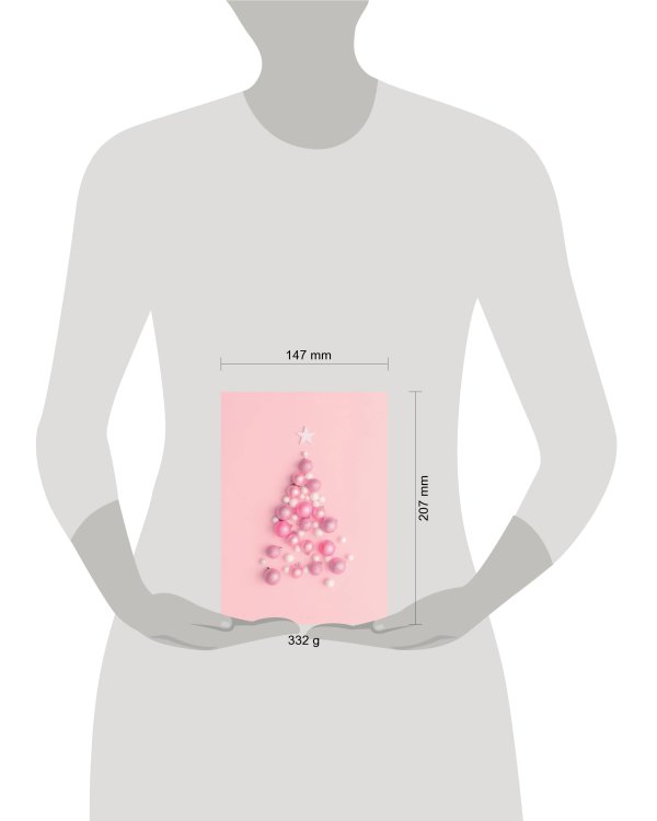 Блокнот с резинкой "Pink Christmas tree" (розовый). А5, твердый переплет, 192 стр.
