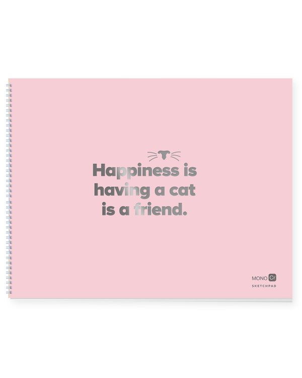 Скетчбук розовый (230х180 мм, офсет 160 гр., 40 страниц, евроспираль)