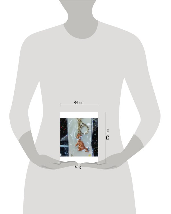 Брелок  для ключей "Котик с мышкой", 4*6,5см Т-7199