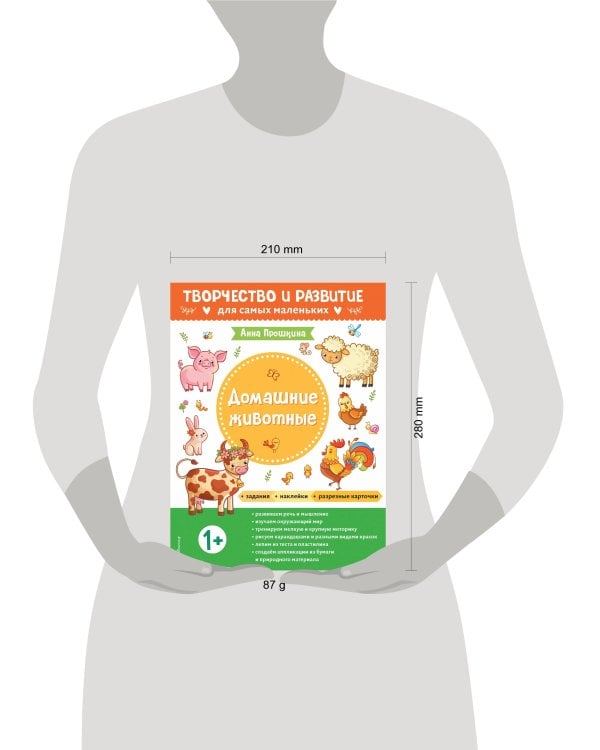 Домашние животные. Для детей от 1 года (с наклейками и разрезными карточками)
