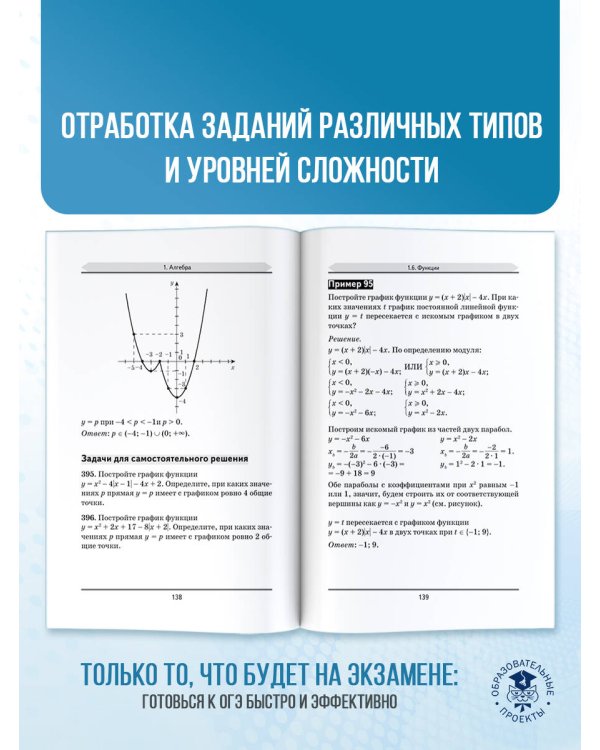 ОГЭ. Математика. Трудные задания с решениями и ответами для подготовки к ОГЭ