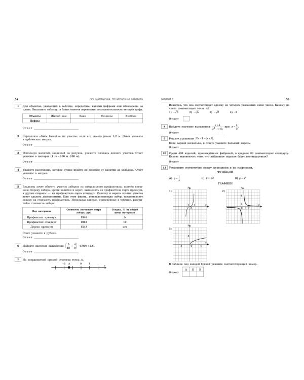 ОГЭ-2024. Математика. Тренировочные варианты. 30 вариантов