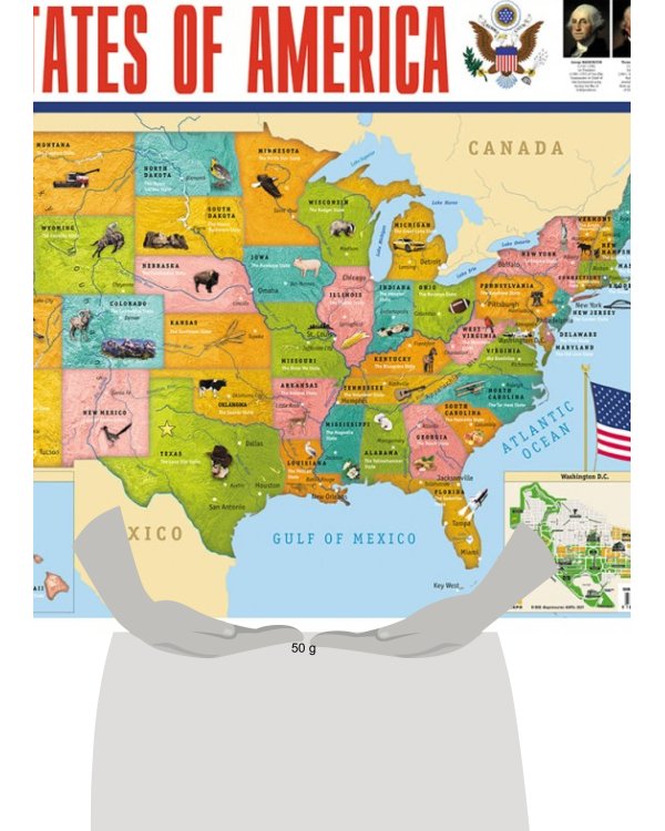 Карта США на английском языке (58 х 87см)