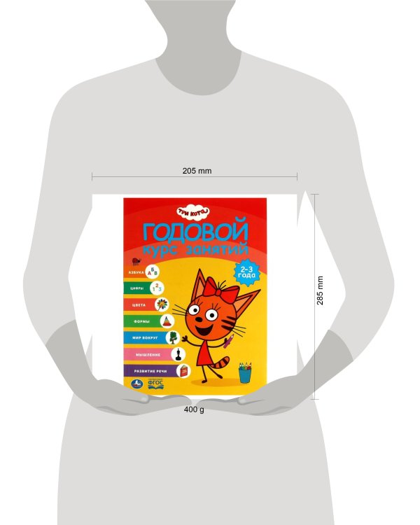 Три кота . Годовой курс занятий.  2-3 года. 205Х280ММ, 96 стр. Умка в кор.15шт