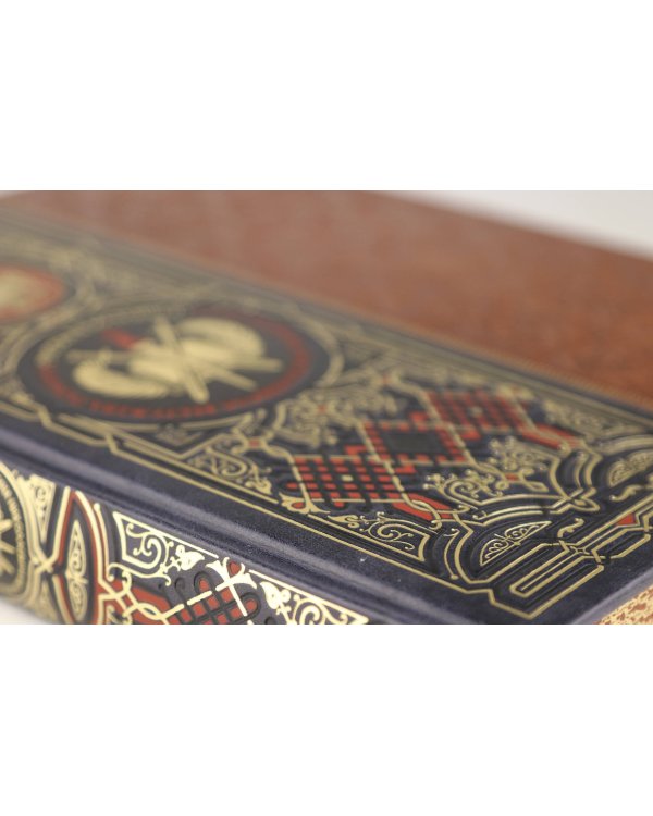 Русская история К.Н. Бестужева-Рюмина. Книга в коллекционном кожаном инкрустированном переплете ручной работы с окрашенным и золочёным обрезом