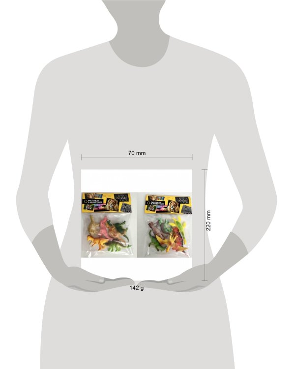 Игрушка пластизоль Играем Вместе динозавры 10см 2*6ассорти, 6шт/пакет (русс.уп.) в кор.2*120шт