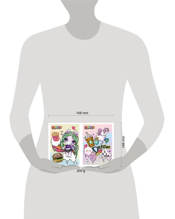 Записная книжка 32л А6 скрепка Poopsie клетка выб УФ двойной