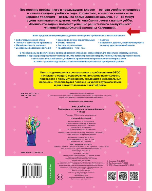 Русский язык. Повторяем изученное в начальной школе. 4 класс