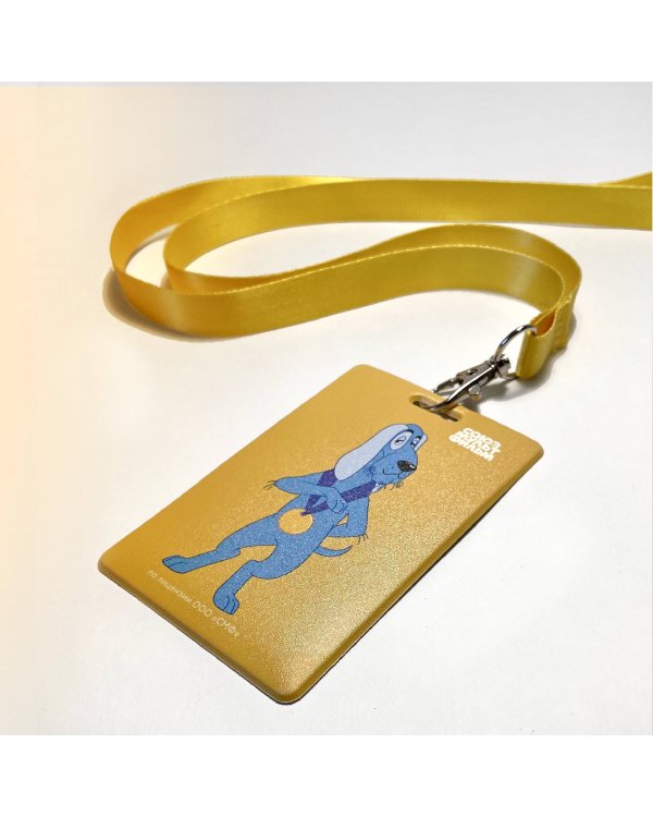 Бременские музыканты. Чехол для карточек (картхолдер) с лентой. Собака