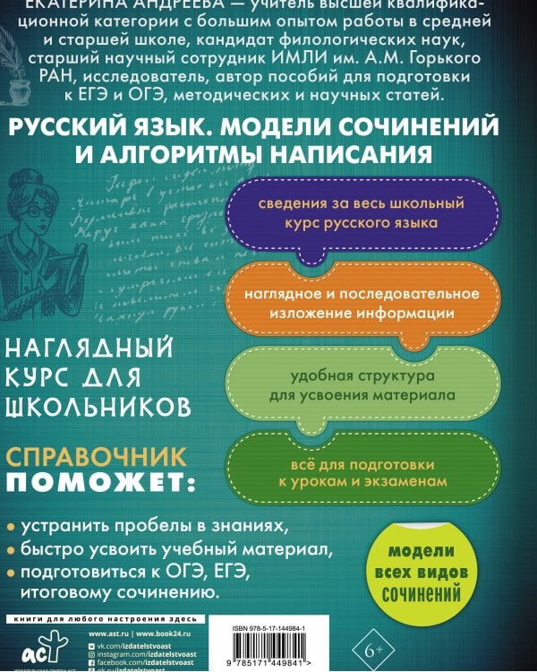 Русский язык. Модели сочинений и алгоритмы написания для школьников