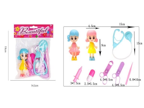 Игровой набор "Юный доктор"(6 дет.,мини куколка , цвет микс, в пакете) ( Арт. Y12558003)