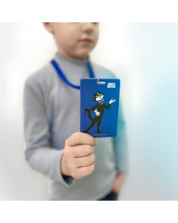 Бременские музыканты. Чехол для карточек (картхолдер) с лентой. Кот