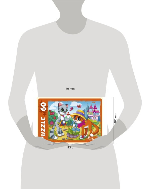 39. ПАЗЛЫ 60 элементов. МИЛЫЕ КОТЯТА И ЗАМОК (Арт. ПУ60-0461)