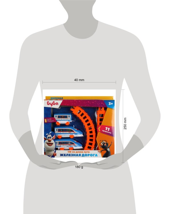 Железная дорога мультяшная БУБА длина пути 136, кор.25*20,5*4см ИГРАЕМ ВМЕСТЕ в кор.2*54шт