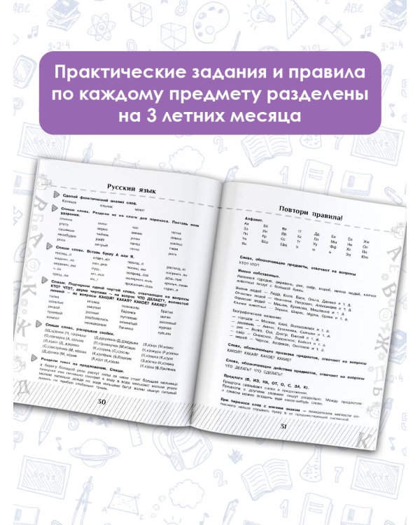 Летние задания по математике и русскому языку для повторения и закрепления учебного материала. 1 класс