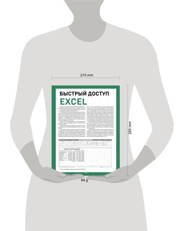 Быстрый доступ. Excel: таблицы, формулы, секреты. Шпаргалка-буклет для начинающих (215х285 мм, 6 полос компактного буклета в европодвесе)